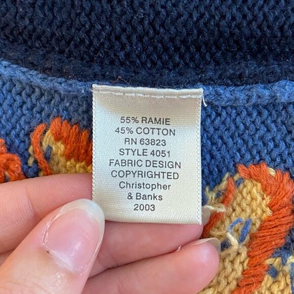 Vintage Y2K Christopher & Banks Medium Sunflower/ Fall Embroidered Sweater Vest - Picture 9 of 11